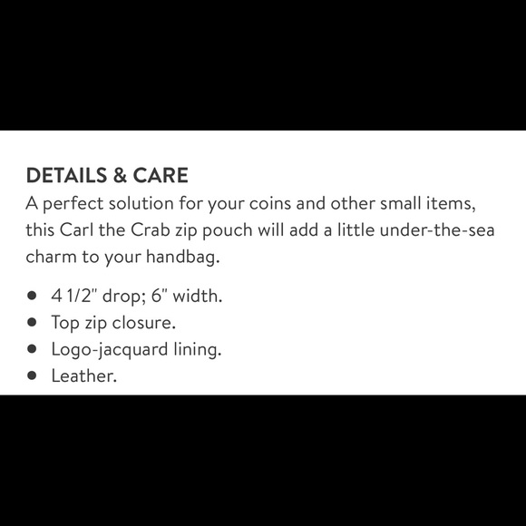 🆕 Tory Burch Carl the Crab Key Fob Pouch - Picture 8 of 8